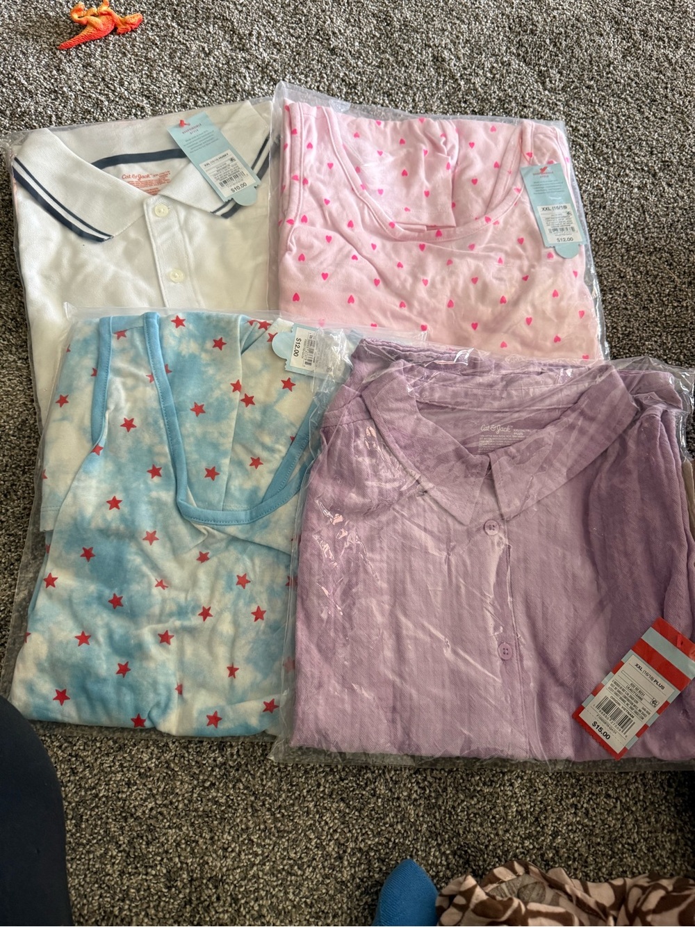 Cat & Jack Girls Mixed Tops Lot — White, Pink, Blue, Purple